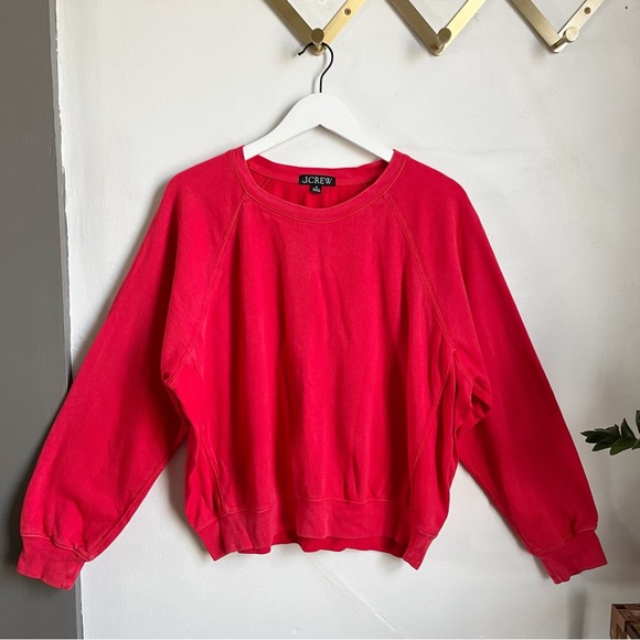 J. Crew Sweaters - J.Crew Magic Rinse Relaxed Crewneck Sweatshirt in Holiday Red